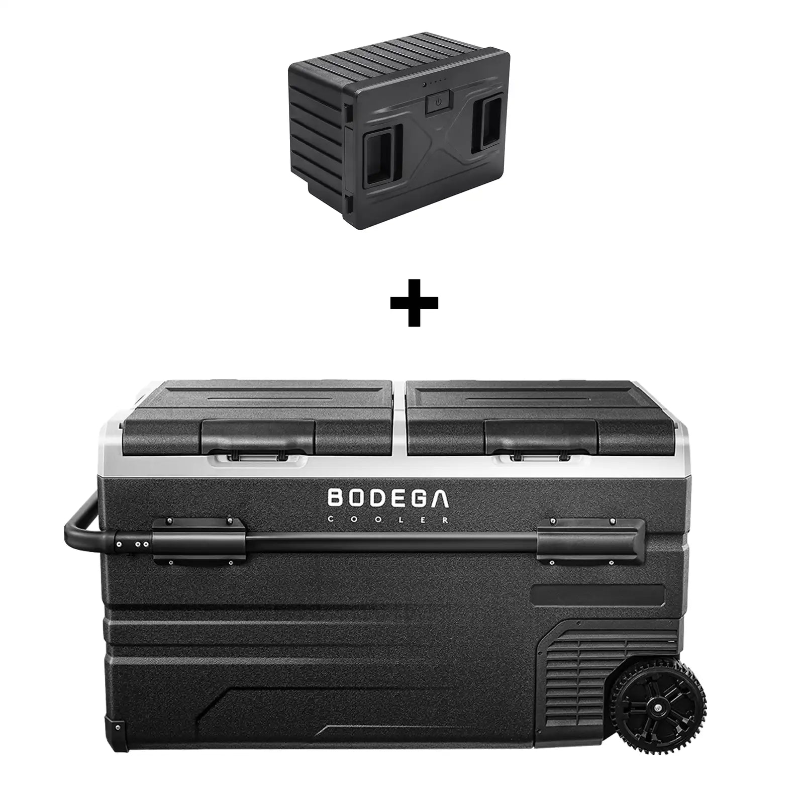 121qt car fridge and black battery