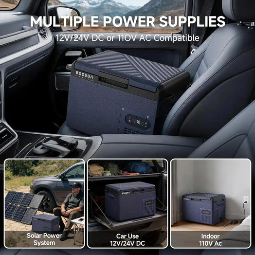 BODEGACOOLER 15L Mini Car Fridge multiple power supplies