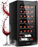 BODEGACOOLER 28 Bottle Compressor Wine Cooler, Freestanding Mini Fridge with Digital Temperature Panel, UV-Protected Glass Door, Fast Cooling for Wine, Small Refrigerator for Bar, Kitchen & Office