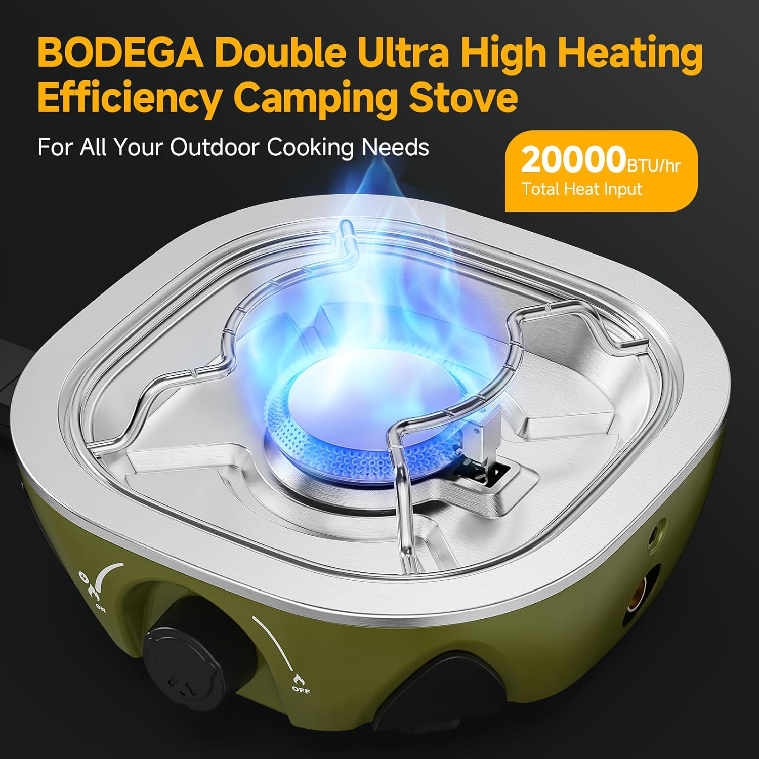 BODEGAcooler 2 Burner Camping Stove | Folding Propane Camp Stove