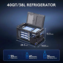 BODEGACOOLER 12 Volt Car Refrigerator, Portable Freezer WIFI APP Control, 40Quart (38L) Car Fridge -4℉-68℉, Electric Cooler 12/24V DC 100-240V AC for Outdoor, Truck, RV, Vehicles, Camping, Travel