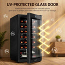 BODEGACOOLER 28 Bottle Compressor Wine Cooler, Freestanding Mini Fridge with Digital Temperature Panel, UV-Protected Glass Door, Fast Cooling for Wine, Small Refrigerator for Bar, Kitchen & Office
