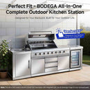 BODEGACOOLER Outdoor Kitchen Island with 6-Burner 97,000 BTU Propane Grill, Stainless Steel BBQ with Built-in Refrigerator and Sink for Backyard hosting, Patio Barbecue