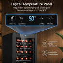 BODEGACOOLER 28 Bottle Compressor Wine Cooler, Freestanding Mini Fridge with Digital Temperature Panel, UV-Protected Glass Door, Fast Cooling for Wine, Small Refrigerator for Bar, Kitchen & Office
