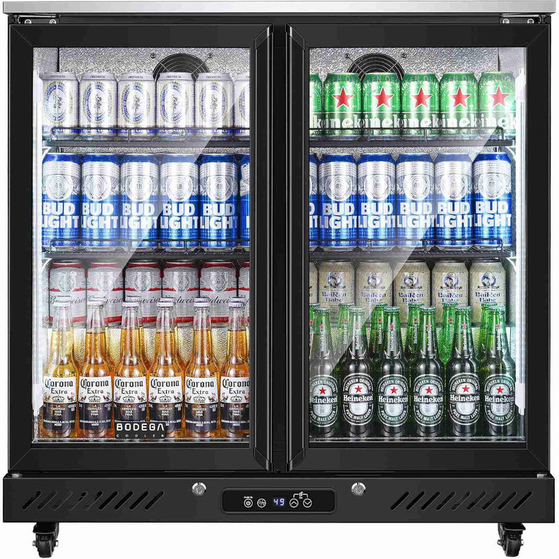 Bodega cooler 7.7 Cu.ft Commercial Counter Height Beverage Refrigerator with 2 doors and wheels