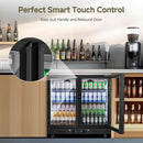 BODEGACOOLER Back Bar Cooler with 2 Glass Doors,7.7 Cu.ft Commercial Bar Beverage Refrigerator Under Counter LED Lighting for Soda Drinks,Beer,Wine with Stainless Steel Top,DOE Approved,4 Casters