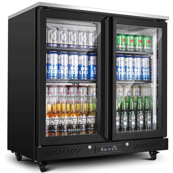 Bodega cooler 7.7 Cu.ft Commercial Counter Height Beverage Refrigerator with 2 doors and wheels