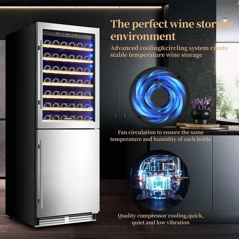 BODEGA 24 Inch Wine and Beverage Refrigerator Cooler 77 Bottles and 180 Cans