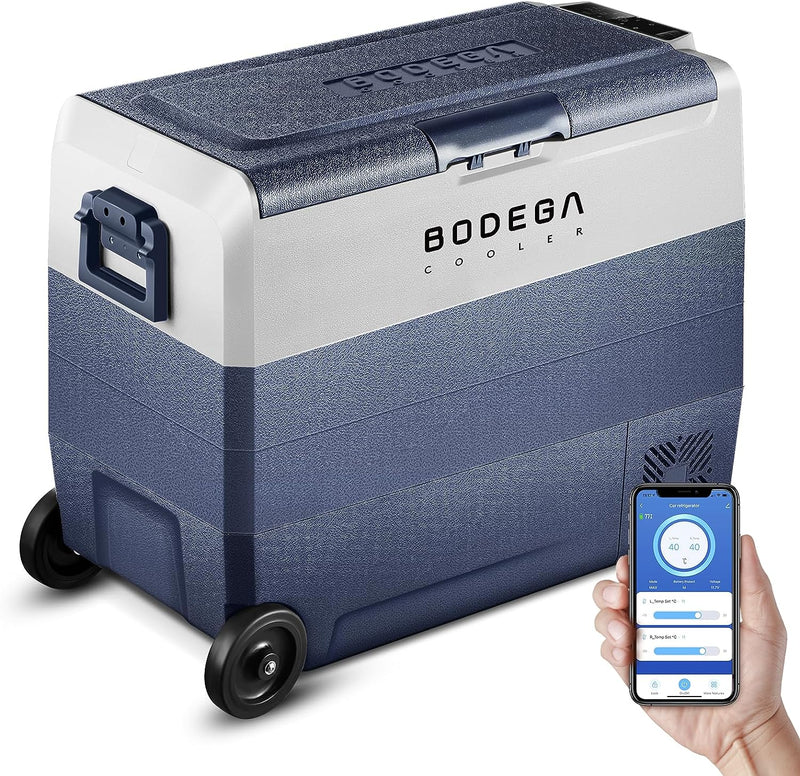 BODEGAcooler 12V Fridge 64qt/60L with Wheels Dual Zone T60