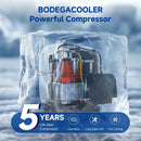 BODEGACOOLER 12-Volt Refrigerator, 116.2-Quart RV Refrigerator with Freezer, Dual-Mode RV Fridge with LED, 5℉-50℉ Travel Compressor Cooler 12/24V DC for Boat, Caravan, Truck, Camping (Black)