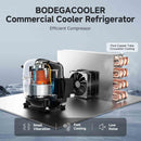 BODEGACOOLER Commercial Merchandiser Refrigerator, 27.02 Cu.Ft Double Glass Door Beverage Cooler, Upright Display Refrigerator with Soft LED Light, Adjustable Shelves, 4 Heavy-Duty Casters, Black