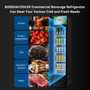 BODEGACOOLER Commercial Refrigerator, 5.7 Cu.Ft Glass Door Beverage Cooler | Merchandiser Refrigerator with Adjustable Shelves, Upright Single Swing Glass Door Display Refrigerator with Soft LED Light