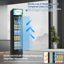 BODEGACOOLER Commercial Refrigerator, 5.7 Cu.Ft Glass Door Beverage Cooler | Merchandiser Refrigerator with Adjustable Shelves, Upright Single Swing Glass Door Display Refrigerator with Soft LED Light