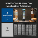 BODEGACOOLER Commercial Refrigerator, 5.7 Cu.Ft Glass Door Beverage Cooler | Merchandiser Refrigerator with Adjustable Shelves, Upright Single Swing Glass Door Display Refrigerator with Soft LED Light