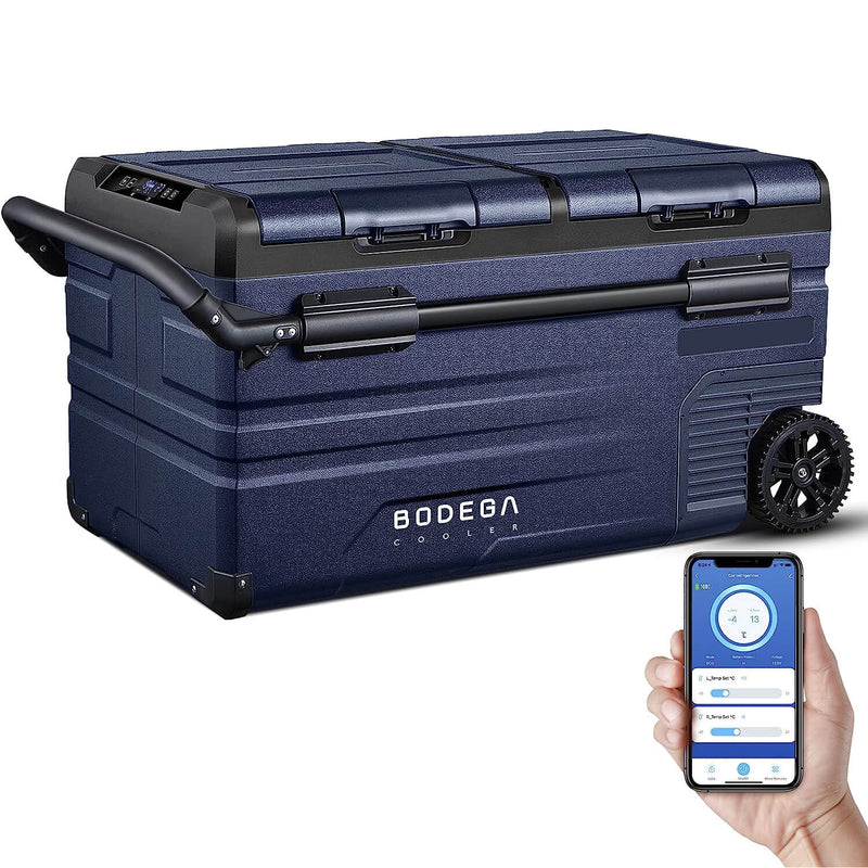 BODEGACOOLER 75L Dual-Zone Car Fridge | 80 Quart Portable 12V Refrigerator & Freezer