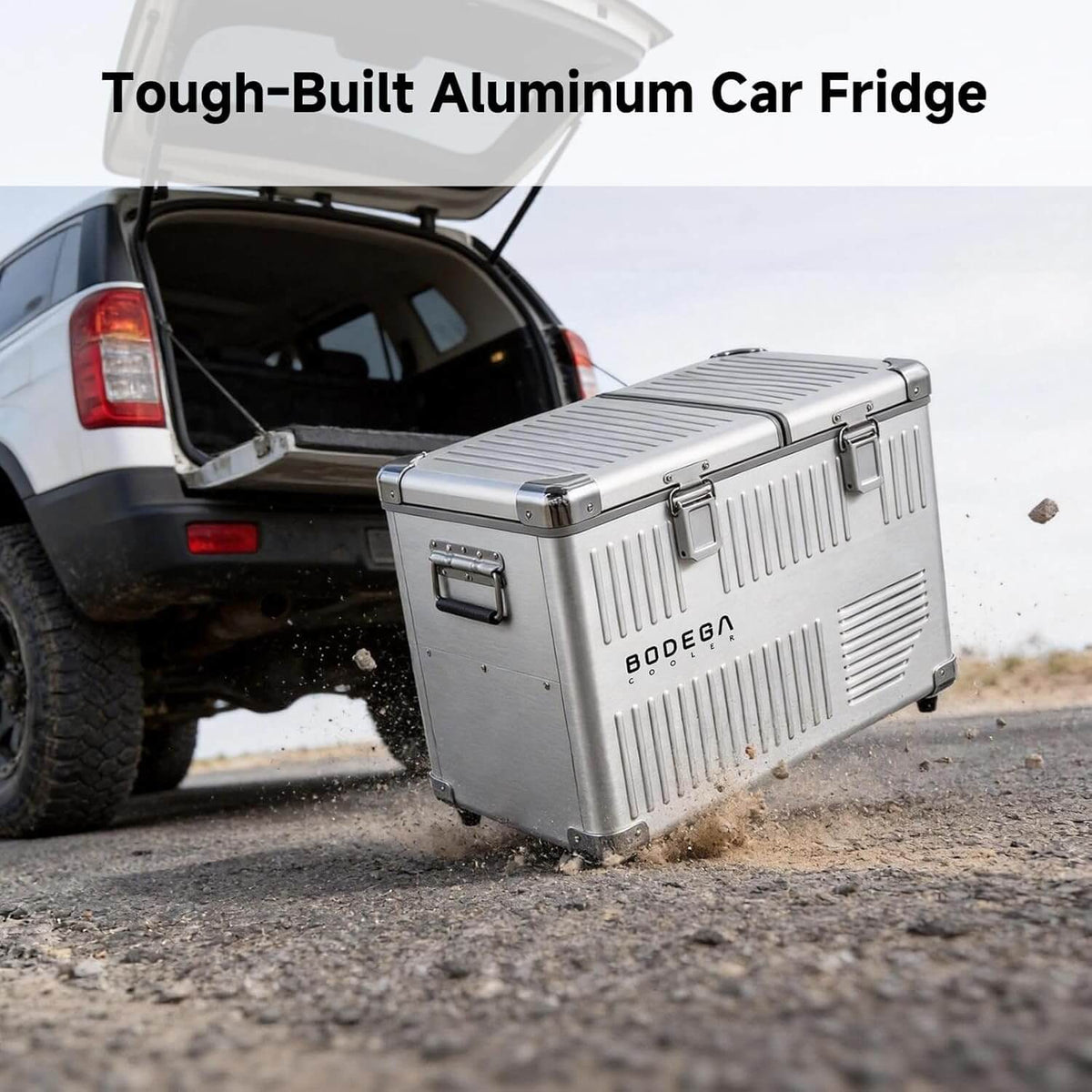 BODEGAcooler 12V Dual-Zone Aluminum Alloy Car Refrigerator | 42QT Port