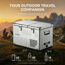 BODEGAcooler 12V Dual-Zone Aluminum Alloy Car Refrigerator | 42QT Portable Freezer