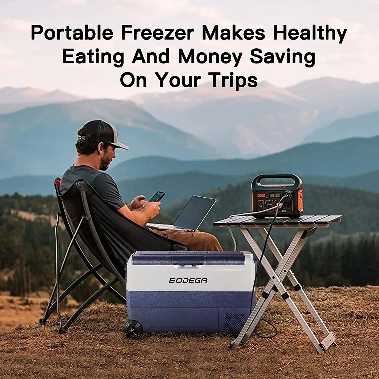BODEGAcooler Portable Freezer 53qt/50L for camping