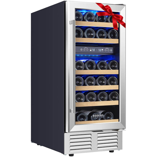 15 Inch Wine Cooler 28 Bottle Dual Zone Wine Refrigerator ‎JC-85B