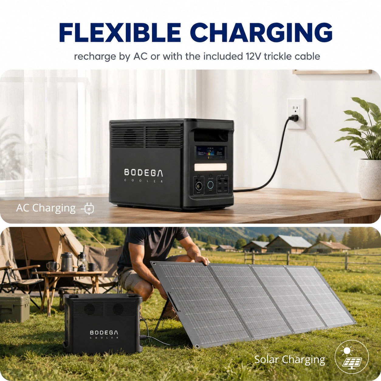 Bodegacooler 1536WH capacity power station two charging ways