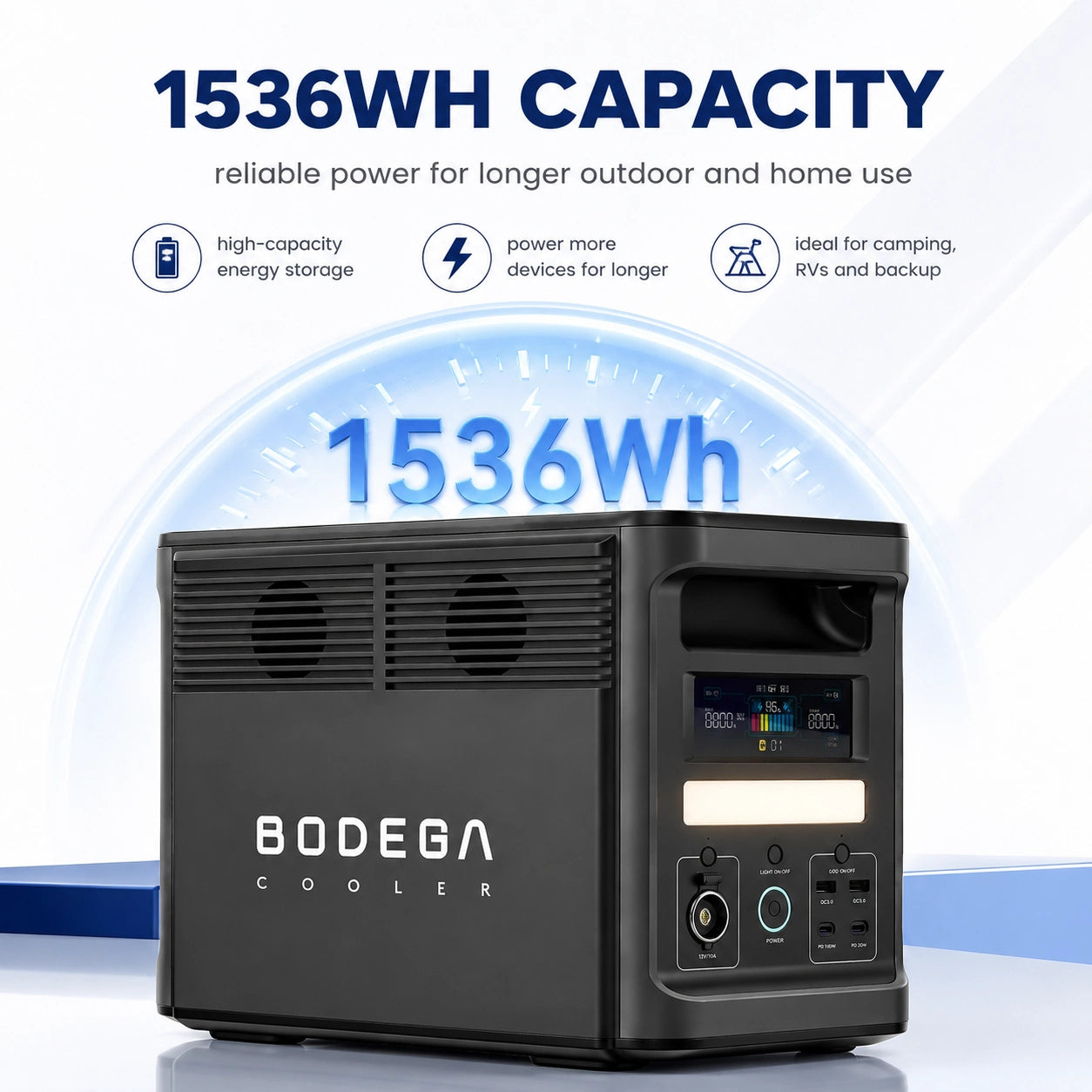 Bodega Cooler portable power station with 1536Wh capacity