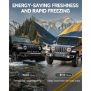 Portable fridge with Max mode for fast cooling and Eco mode for energy saving