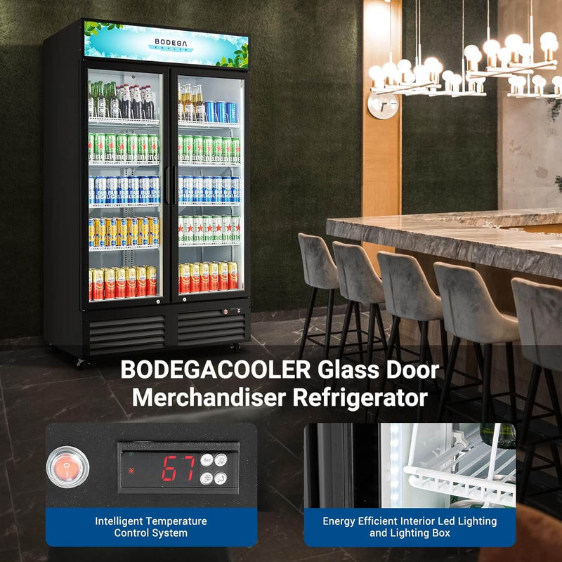 BODEGAcooler Commercial Refrigerator 2 Glass Doors Display Rrefrigerator