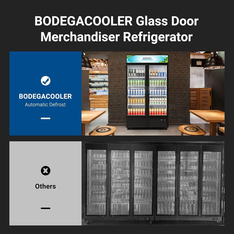 BODEGAcooler Commercial Refrigerator 2 Glass Doors Display Rrefrigerator