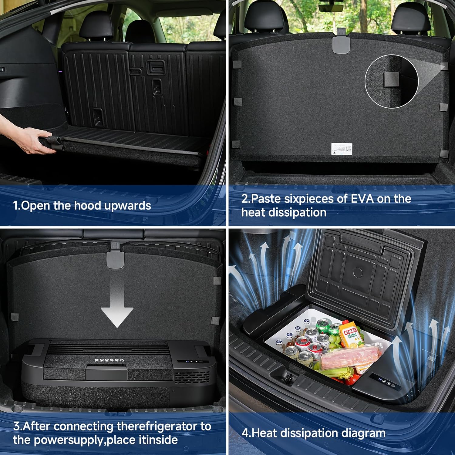 BODEGAcooler 12V 35L Car Refrigerator Perfect for Tesla Model Y