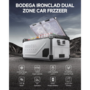 Rugged dual zone fridge freezer with durable construction
