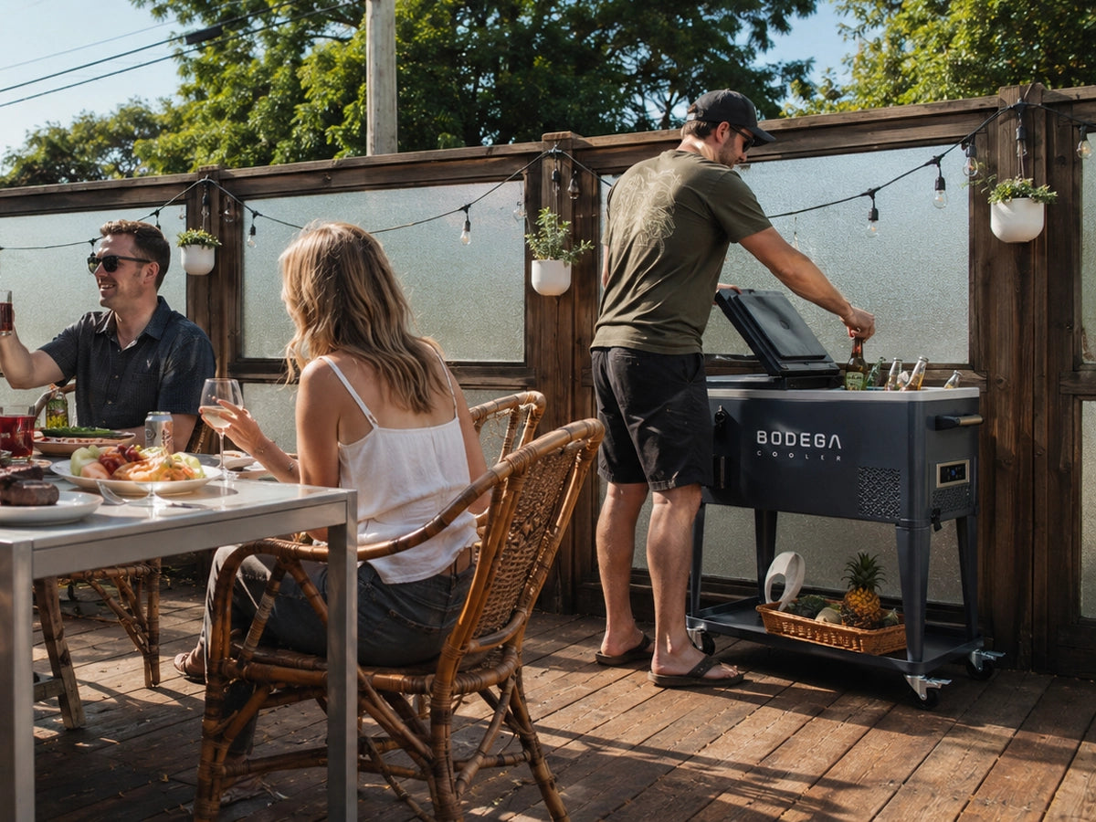 Bodega Cooler Ice-Free  Portable Electric Coolers | 12v Portable Fridge on Wheels 50L for Poolside & Patio lifestyle scene
