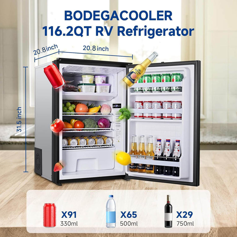 BODEGACOOLER RV Refrigerator Freezer Size