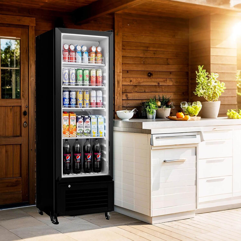 Bodega cooler Upright Display refrigerator, Commercial Fridge 10.2 Cu.Ft.