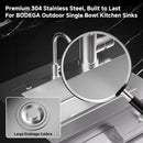 BODEGAcooler 32" Stainless Steel Outdoor Sink Cabinet with Wheels & Hose Hook Up