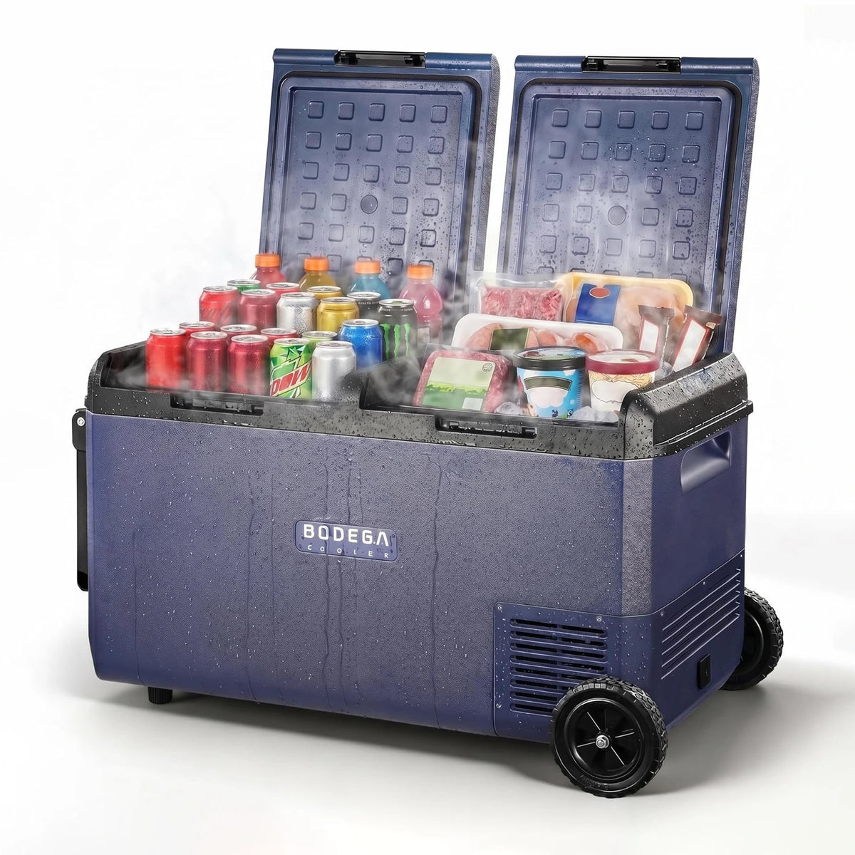 BODEGACOOLER 79QT Dual-Zone IPX4 Waterproof Portable Fridge with Wheel BODEGACOOLER 79QT Dual-Zone IPX4 Waterproof Portable Fridge with Wheel