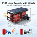 BODEGACOOLER 79QT Dual-Zone IPX4 Waterproof Portable Fridge with Wheels