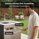 BODEGAcooler 32" Stainless Steel Outdoor Sink Cabinet with Wheels & Hose Hook Up