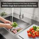 BODEGAcooler 32" Stainless Steel Outdoor Sink Cabinet with Wheels & Hose Hook Up