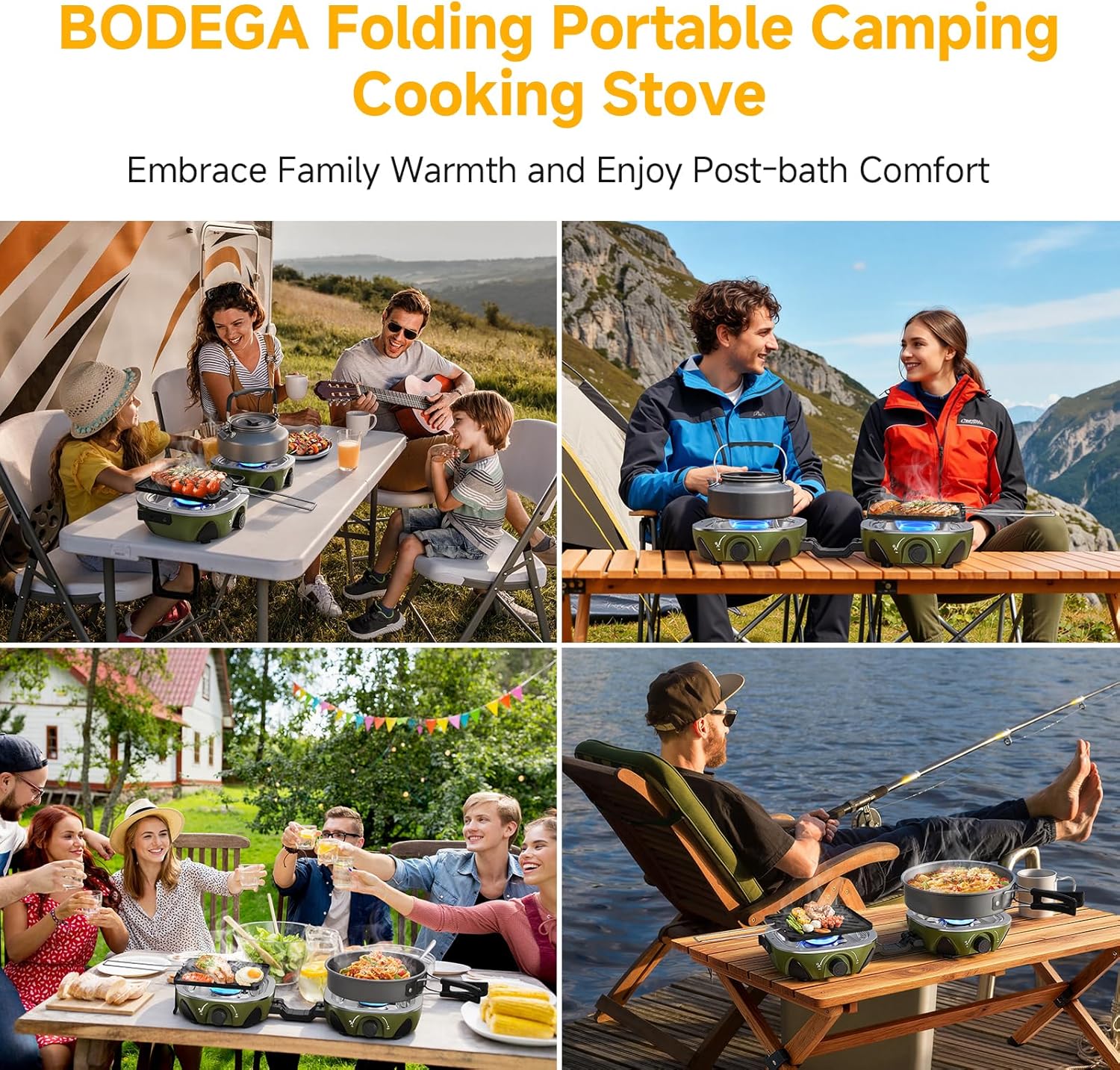 BODEGAcooler 2 Burner Camping Stove | Folding Propane Camp Stove
