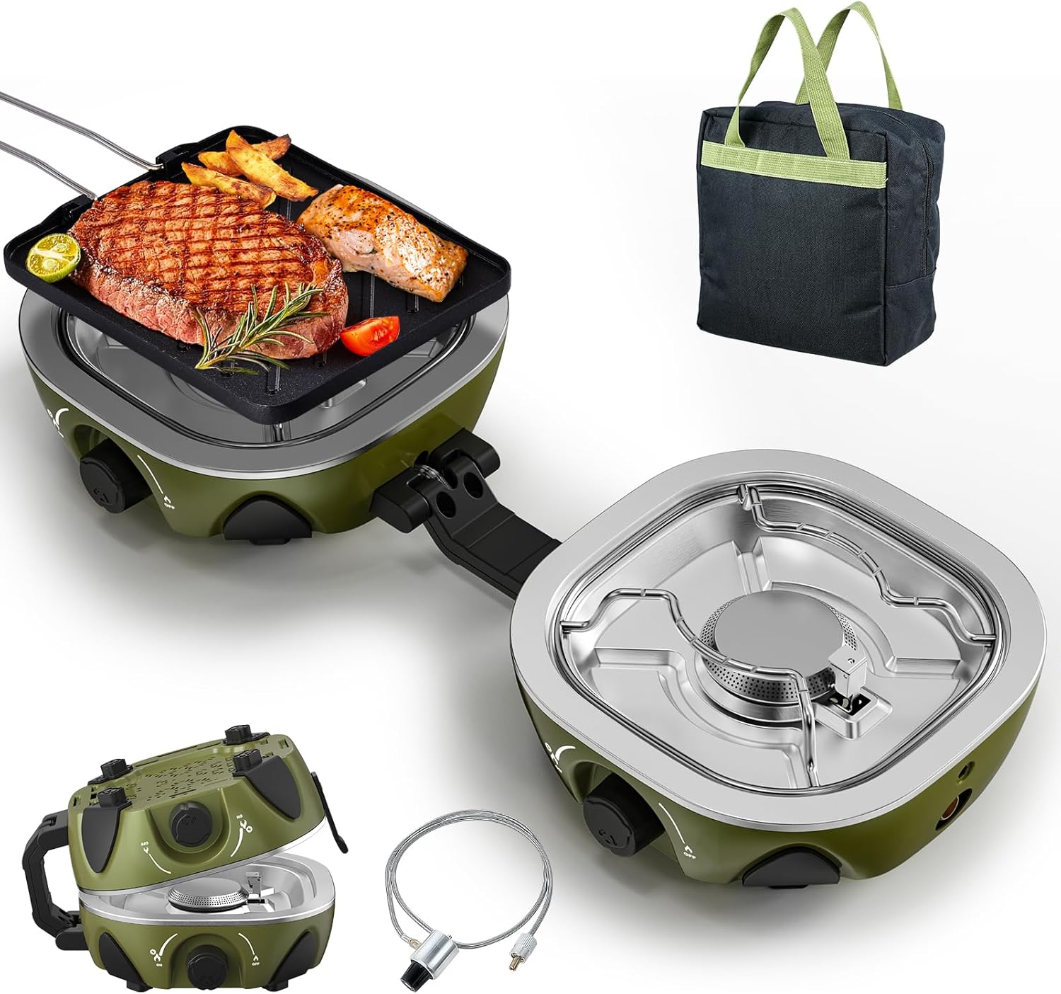 BODEGAcooler 2 Burner Camping Stove | Folding Propane Camp Stove