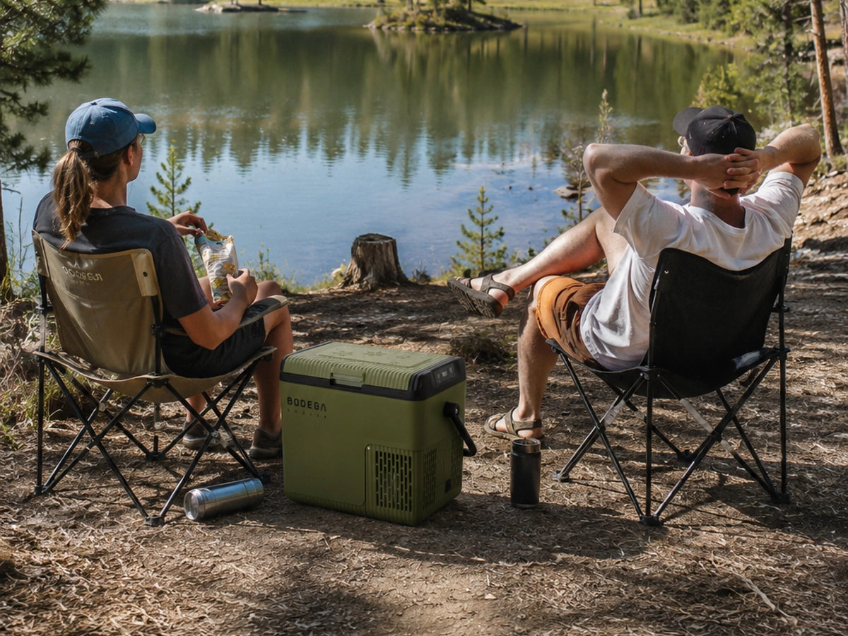 BODEGAcooler Mini 12V Portable Freezer 19Qt/18L with Handle lifestyle scene