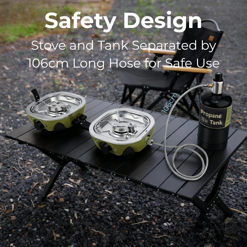BODEGAcooler 2 Burner Camping Stove | Folding Propane Camp Stove