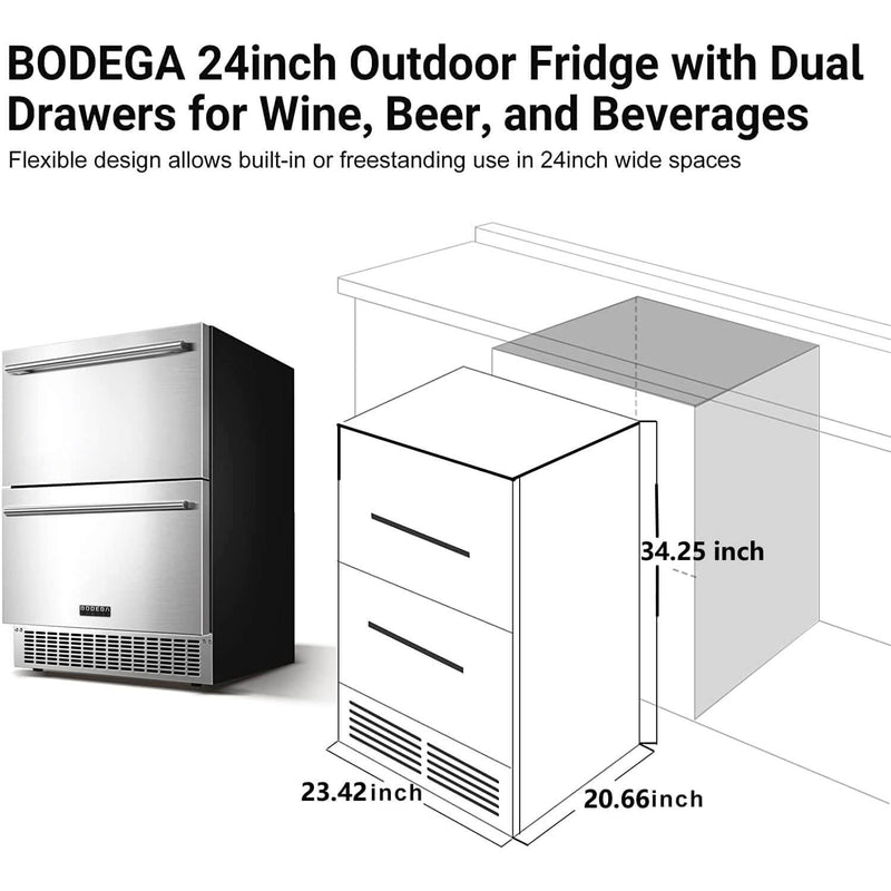 BODEGACOOLER 24 Inch Outdoor Beverage Refrigerator 149 Cans