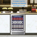 AAobosi 24 Inch 164 Cans Freestanding and Built-in Beverage Refrigerator