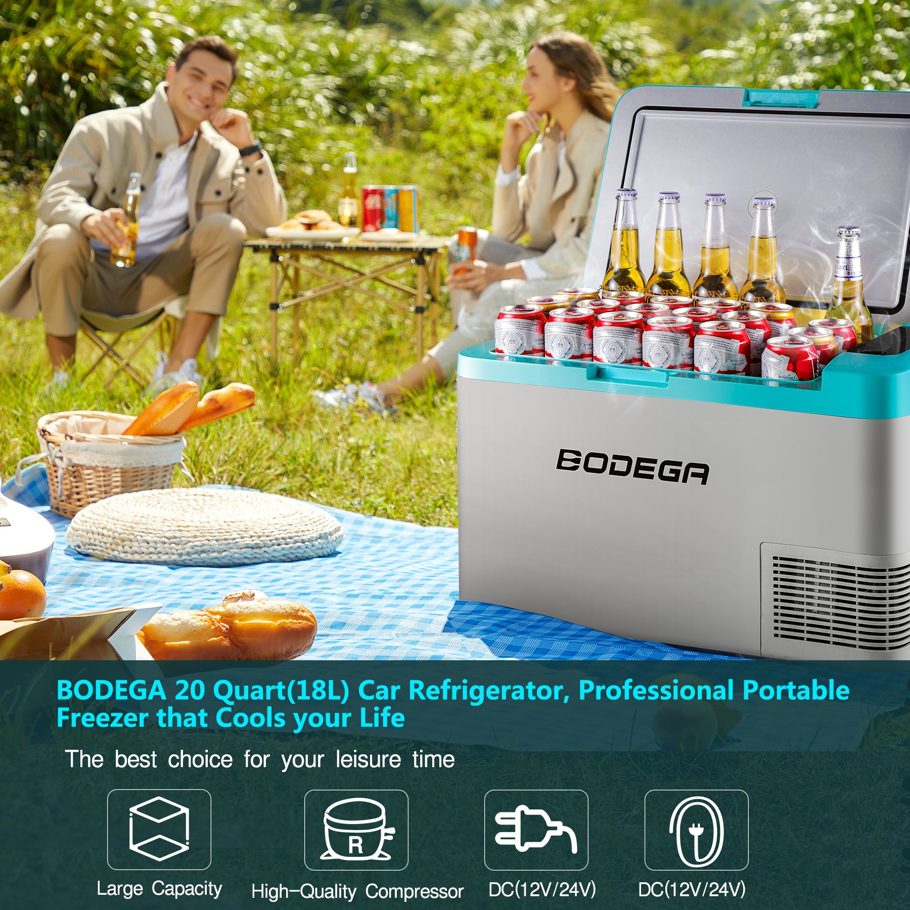  【Upgraded】 BODEGACOOLER 12 Volt Refrigerator