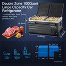 BODEGACOOLER 95L Dual-Zone Car Fridge | 100 Quart Portable 12V Refrigerator & Freezer for RV & Overlanding